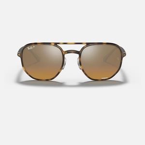 New Ray-Ban RB4321CH CHROMANCE sunglasses in Polished Light Havana, Brown Lenses